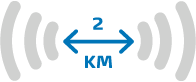 UP TO 2 KM RANGE